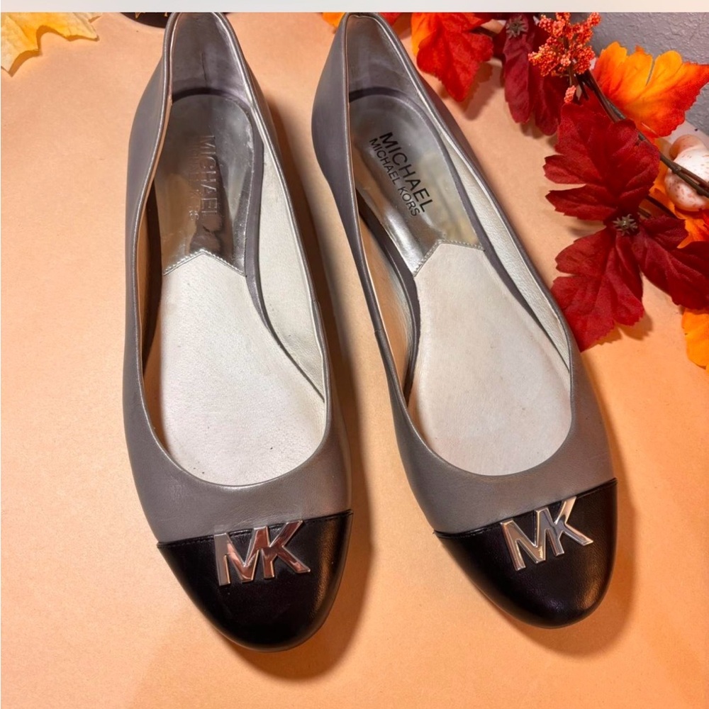 Michael Kors Black and Gray Women's Loafers